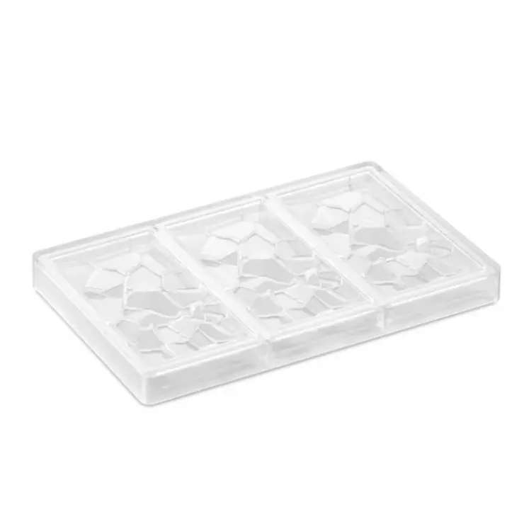 New PAVONI Moule Tablette Chocolat Crush 15,5 x 7,7 cm x H 1 cm (x3)