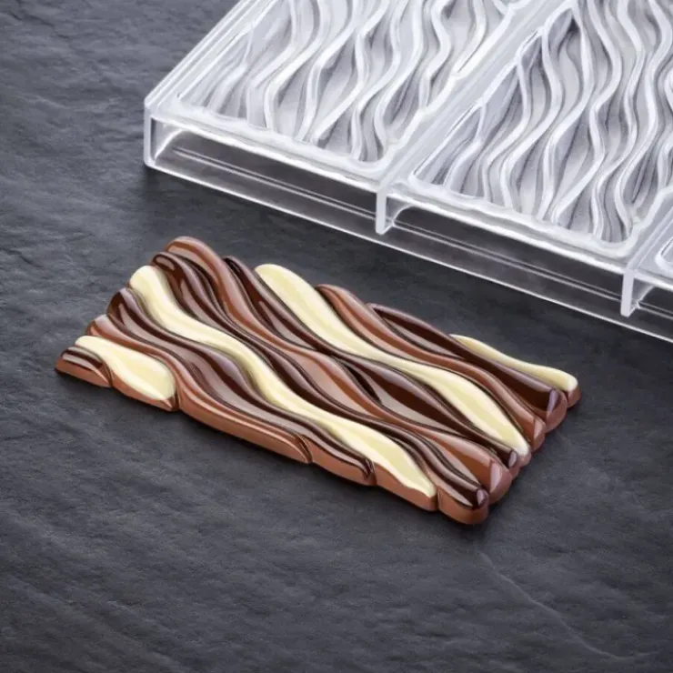 Hot PAVONI Moule Tablette Chocolat Fluid Vallée 15,4 x 7,7 x H 1,1 cm (x3)