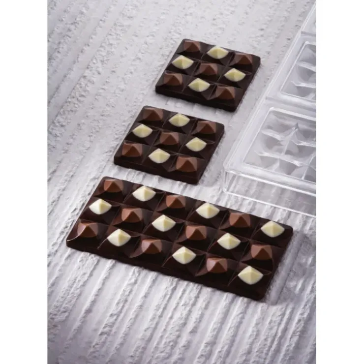 New PAVONI Moule Tablette Chocolat Moulin 15,4 x 7,7 cm x H 1,4 cm (x3)
