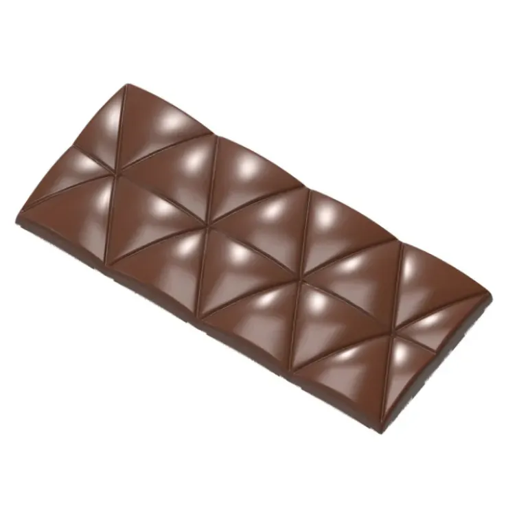 Outlet CHOCOLATE WORLD Moule Tablette Chocolat Triangles Convexes 12,4 x 5,5 cm (x4)
