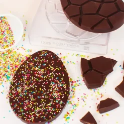 CHOCOLATE WORLD Moule Tablette Chocolat Œuf de Pâques 14 x 9,2 cm (x2)