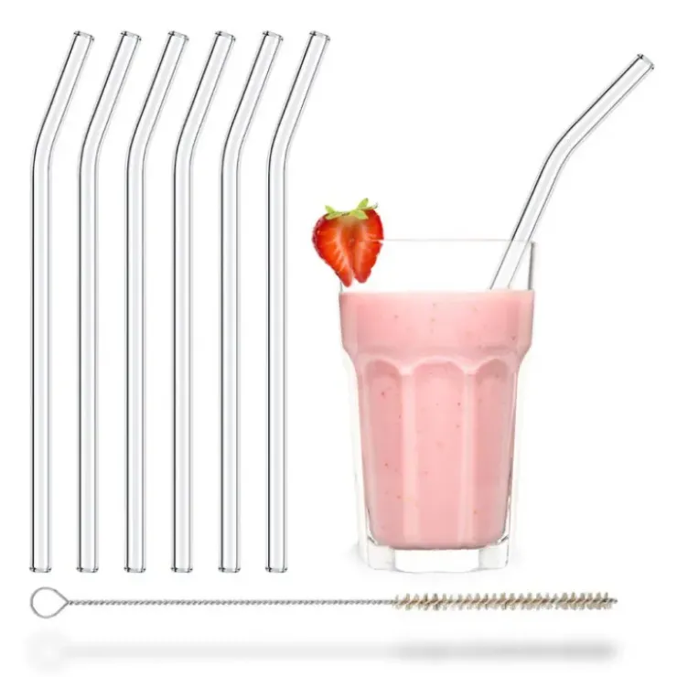 Clearance CUISINEADDICT Paille Réutilisable en Verre 23cm courbée x6 HALM