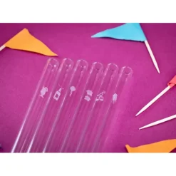 New CUISINEADDICT Paille Réutilisable en Verre Fêtes 20cm droite x6 HALM