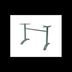 Outlet LYROSE Pied de Table Double en Métal Gris Aluminium Athena