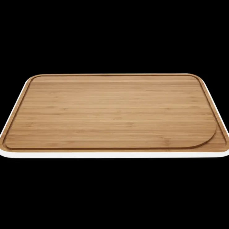 Online PEBBLY Planche à Découper Bambou avec Rigole 35 x 25 cm Blanc