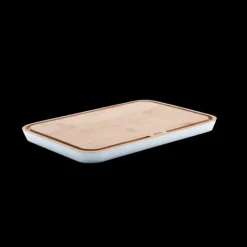 PEBBLY Planche à Découper Crème en Bambou 25 x 17,5 cm