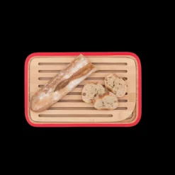 Best PEBBLY Planche à Pain Bambou 28 x 18 cm Rouge