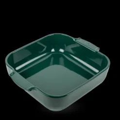 PEUGEOT Plat à Four Carré en Céramique Appolia 28 cm Vert Forêt