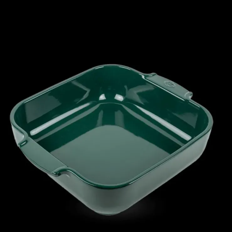 PEUGEOT Plat à Four Carré en Céramique Appolia 28 cm Vert Forêt