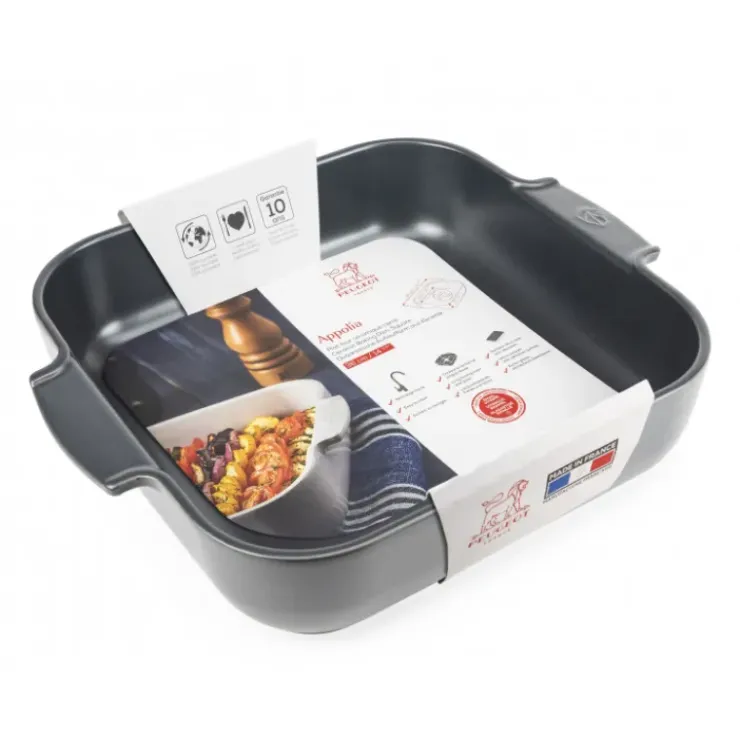 New PEUGEOT Plat à Four Carré en Céramique Appolia 36 cm Ardoise