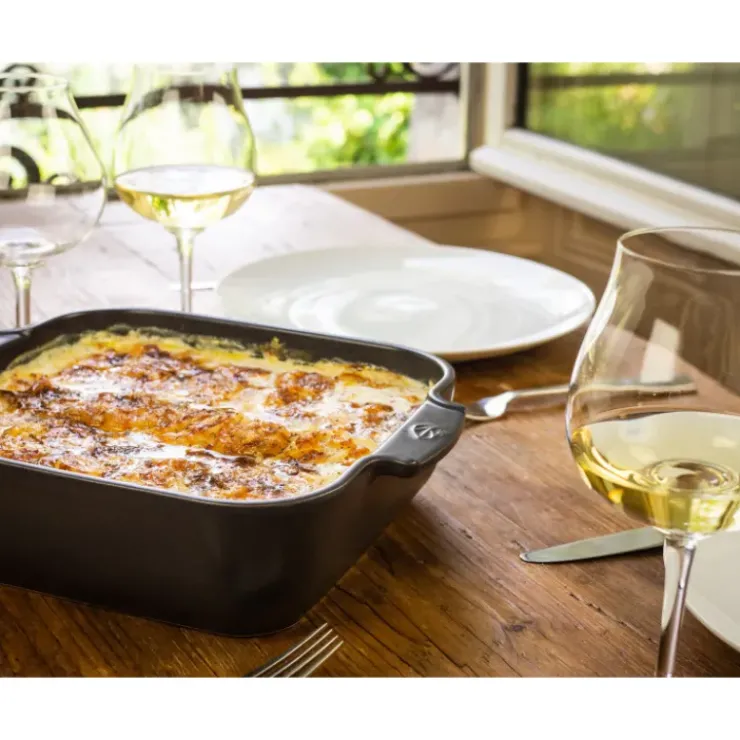 New PEUGEOT Plat à Four Carré en Céramique Appolia 36 cm Ardoise