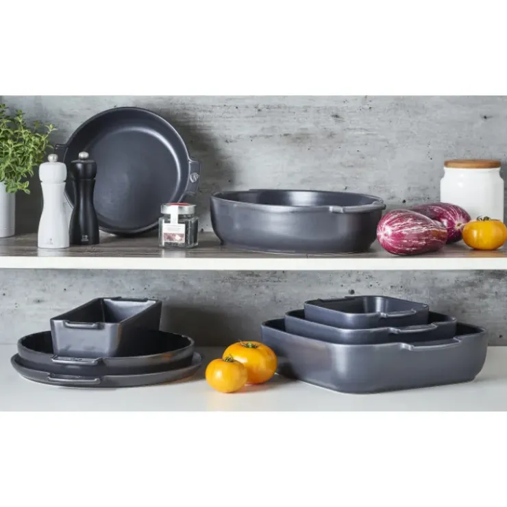 New PEUGEOT Plat à Four Carré en Céramique Appolia 36 cm Ardoise