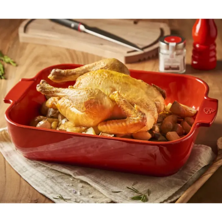 Sale PEUGEOT Plat à Four Rectangulaire en Céramique Appolia 40 cm Rouge