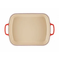 Best LE CREUSET Plat Rectangulaire en Fonte 37 cm Cerise