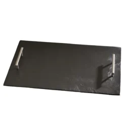 LEBRUN Plateau ardoise poignées métal par (38x28cm)