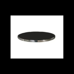 Best TOPALIT Plateau de Table Ø60 cm Noir Cerclage Inox Cerclé