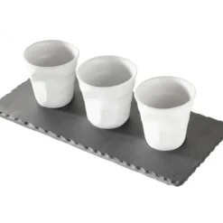 Discount REVOL Plateau Rectangulaire 3 encoches Ardoise 25 x 12 cm Basalt