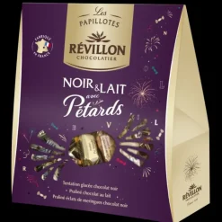 Sale REVILLON Pochette Papillote Chocolat Noir et au Lait avec Pétards 300 g Révillon