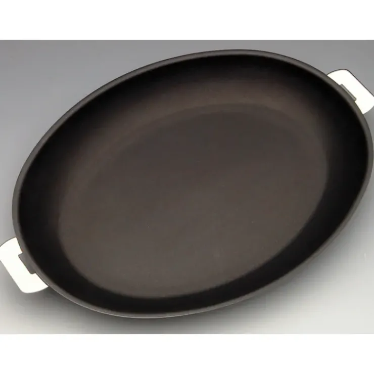 Hot CRISTEL Poêle Mutine Ovale Ø 35 cm Manche Amovible Anti-Adhésive Inox