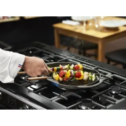 New CHASSEUR Poêle-gril en Fonte rectangulaire 28 x 24 cm Rouge