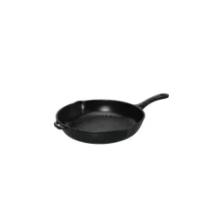 Best CHASSEUR Poêle-gril en Fonte rond 25 cm Noir Mat