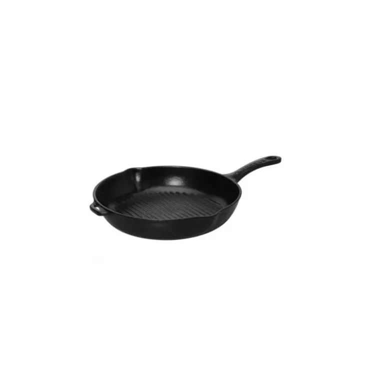 Best CHASSEUR Poêle-gril en Fonte rond 25 cm Noir Mat