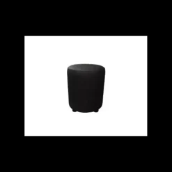 Hot 2IMAHL Pouf Rond en Simili Cuir Noir Lisbonne