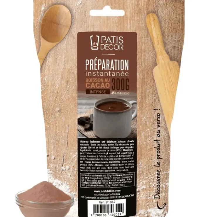 Clearance PATISDECOR Préparation Instantanée pour Boisson Cacao Intense 300 g Patisdécor