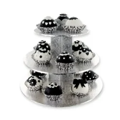 Best GATODECO Présentoir Argenté Cupcakes 3 Etages Ronds Gatodéco