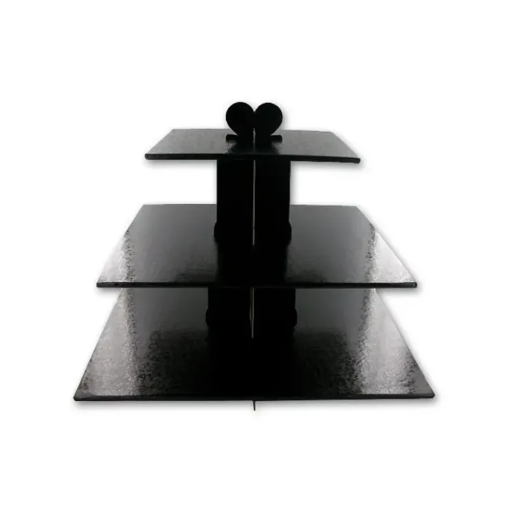 Hot GATODECO Présentoir Noir Cupcakes 3 Etages Carrés Gatodéco