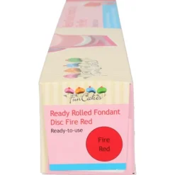 Best FUNCAKES Pâte à Sucre Prête à Dérouler Rouge Feu 430 g