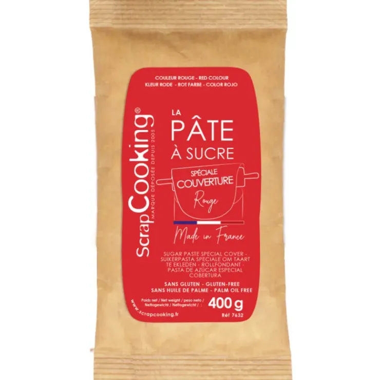 Online SCRAPCOOKING Pâte à Sucre Rouge Spéciale Couverture 400g