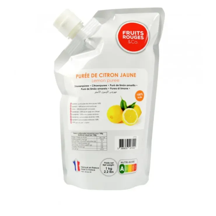 New FRUITS ROUGES & CO Purée de Citron Jaune 1kg