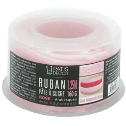 Sale PATISDECOR Ruban Pate à Sucre Rose Arabesque 1,25 m x H 5 cm Patisdécor