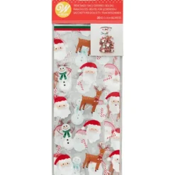 Clearance WILTON Sachet Bonbon Esprit de Noël 11 x 23,5 cm avec Attaches Sachet (x20)