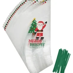 Online WILTON Sachet Bonbon Père Noël 11 x 23,5 cm avec Attaches Sachet (x20)