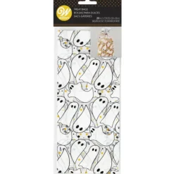 Hot WILTON Sachet Bonbon Transparent Fantôme Halloween (x20)