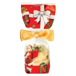 CUISINEADDICT Sachet Confiserie Père Noël 10x22cm (x100) - Fond Cartonné