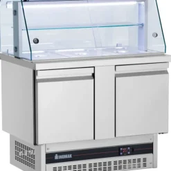 Hot INOMAK Saladette 245 L 2 Portes Inox pour 3 Bacs GN1/1
