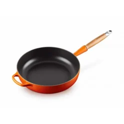 Outlet LE CREUSET Sauteuse en Fonte 28 cm Volcanique avec Manche en Bois Signature