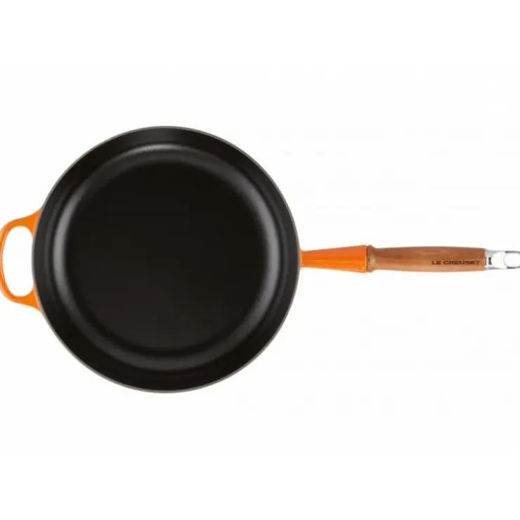Outlet LE CREUSET Sauteuse en Fonte 28 cm Volcanique avec Manche en Bois Signature