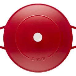New STAUB Sauteuse en Fonte Chistera 24 cm Rouge Cerise