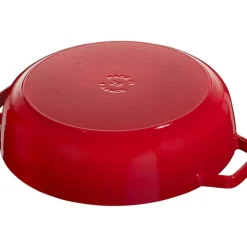New STAUB Sauteuse en Fonte Chistera 24 cm Rouge Cerise