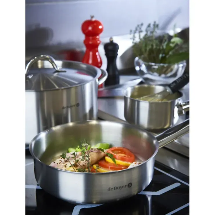 New DE BUYER Sauteuse Inox Bord Droit Ø28cm Prim’Appety