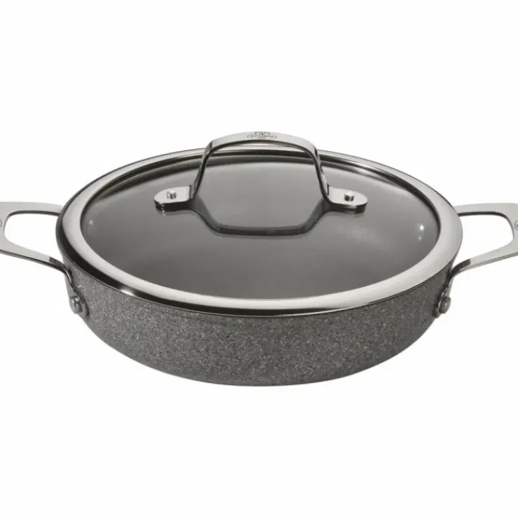 New BALLARINI Sauteuse Pierre 24 cm avec couvercle et poignées Salina Granitium
