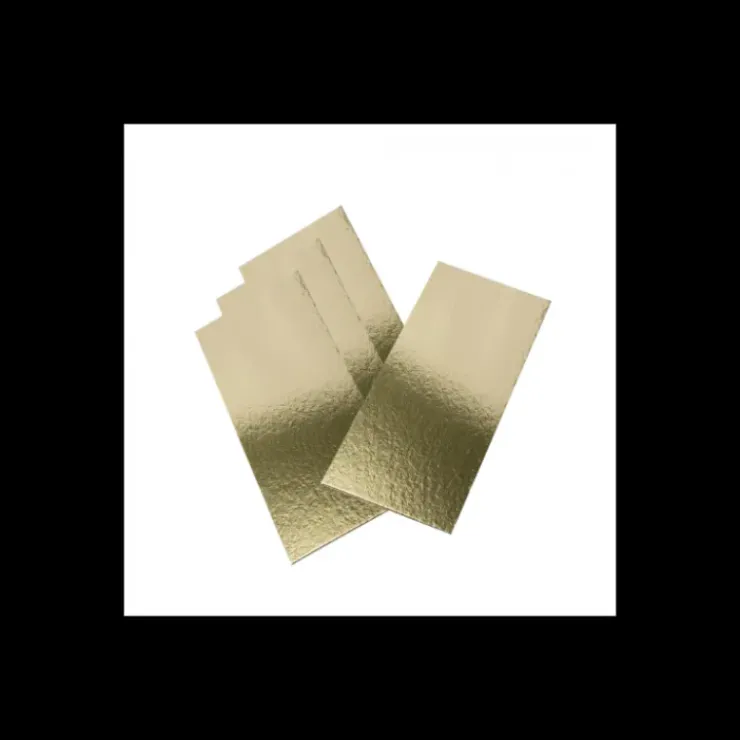 New CUISINEADDICT Semelle à Bûche 100x10cm Or Bords Droits (x50)