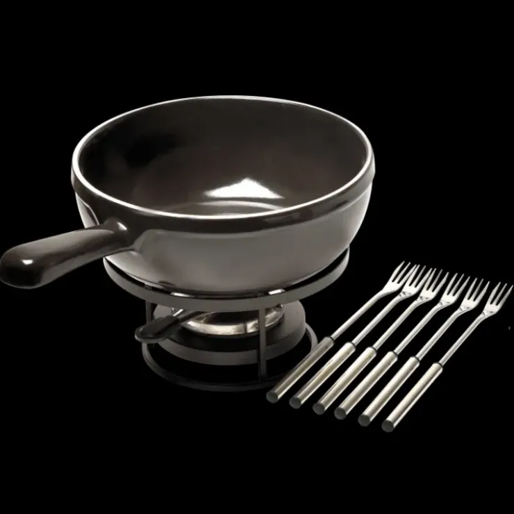 Best EMILE HENRY Service à Fondue en Céramique Ø 24 cm Fusain