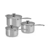 Discount LE CREUSET Set 3 Casseroles Inox Signature avec Couvercle