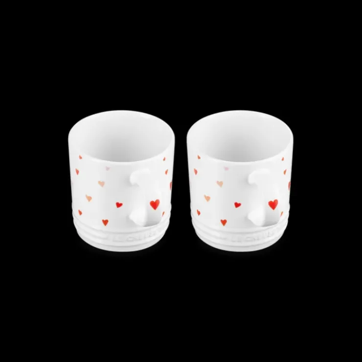 Best LE CREUSET Set 2 Mugs en Céramique Motifs Cœur 350 ml