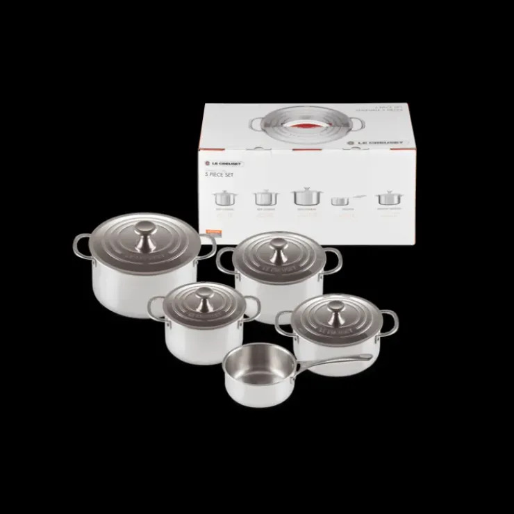 Online LE CREUSET Set 5 Pièces Cocottes Inox Signature